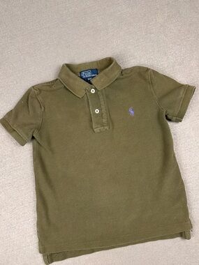 Polo by Ralph Lauren Olive Green Polo with Purple Pony 4T